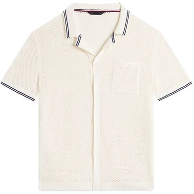 Tommy Hilfiger Open Knit Shirt M IVORY PETAL M Tommy Hilfiger Open Knit Shirt M IVORY PETAL M