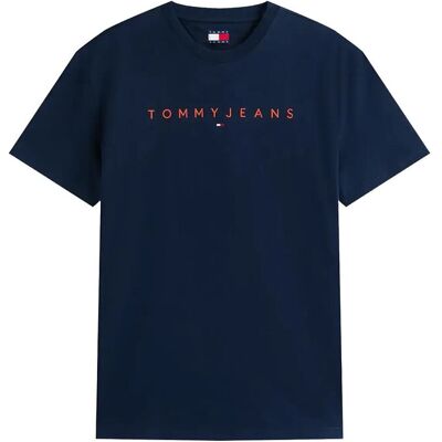 Tommy Jeans Tjm Reg Linear Logo Tee Ext XS DARK NIGHT NAVY MULTI XS Tommy Jeans Tjm Reg Linear Logo Tee Ext XS DARK NIGHT NAVY MULTI XS