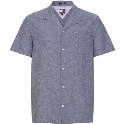 Tommy Jeans Tjm Linen Blend Camp Ss Ext XS DARK NIGHT NAVY XS Tommy Jeans Tjm Linen Blend Camp Ss Ext XS DARK NIGHT NAVY XS