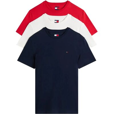Tommy Jeans Tjm Xslim 3 Pack Tee XL ECRU DARK NIGHT NAVY RED ALERT XL Tommy Jeans Tjm Xslim 3 Pack Tee XL ECRU DARK NIGHT NAVY RED ALERT XL