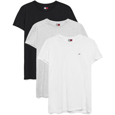 Tommy Jeans Tjm Xslim 3 Pack Tee XL BLACK LT GREY HTR ECRU XL Tommy Jeans Tjm Xslim 3 Pack Tee XL BLACK LT GREY HTR ECRU XL