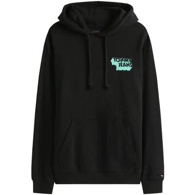 Tommy Jeans Tjm Stack Back Logo Hoodie Ext XS BLACK XS Tommy Jeans Tjm Stack Back Logo Hoodie Ext XS BLACK XS
