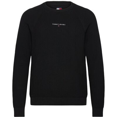 Tommy Jeans Tjm Slim Raglan Linear Sweater XXL BLACK XXL Tommy Jeans Tjm Slim Raglan Linear Sweater XXL BLACK XXL