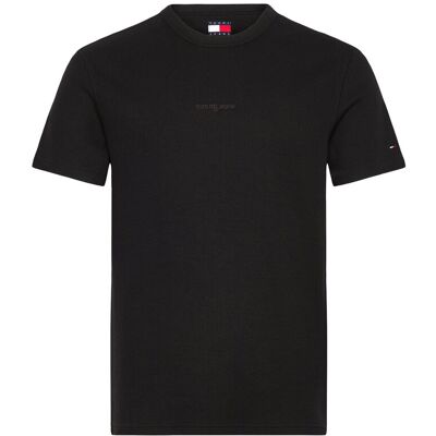 Tommy Jeans Tjm Slim Waffle Script Tee XS BLACK XS Tommy Jeans Tjm Slim Waffle Script Tee XS BLACK XS