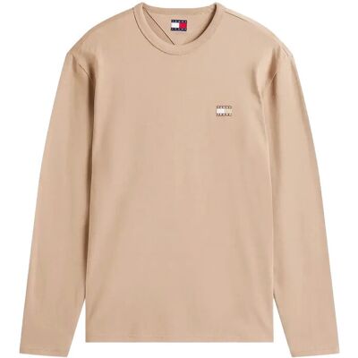 Tommy Jeans Tjm Reg Badge Tee Ls XXL COASTAL TAUPE TONAL XXL Tommy Jeans Tjm Reg Badge Tee Ls XXL COASTAL TAUPE TONAL XXL