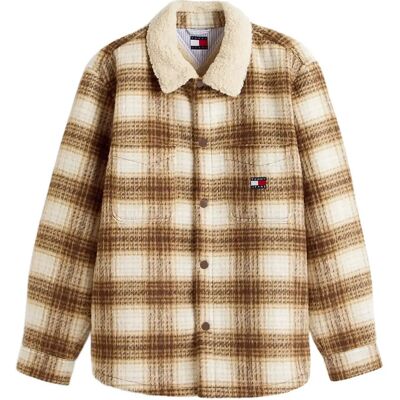 Tommy Jeans Tjm Check Teddy Overshirt Ext XL BLACK WALNUT CHECK XL Tommy Jeans Tjm Check Teddy Overshirt Ext XL BLACK WALNUT CHECK XL