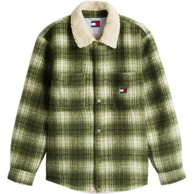 Tommy Jeans Tjm Check Teddy Overshirt Ext XL DARK GREENERY CHECK XL Tommy Jeans Tjm Check Teddy Overshirt Ext XL DARK GREENERY CHECK XL