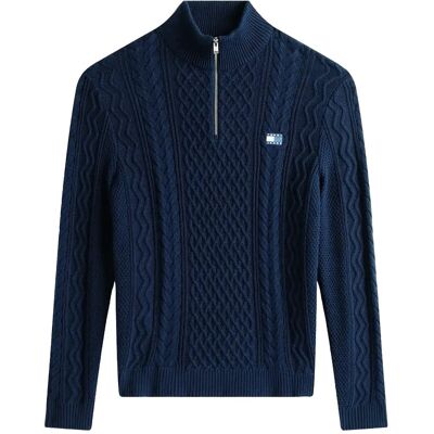 Tommy Jeans Tjm Slim Badge Cable Qrtr Zip XXXL DARK NIGHT NAVY TONAL XXXL Tommy Jeans Tjm Slim Badge Cable Qrtr Zip XXXL DARK NIGHT NAVY TONAL XXXL