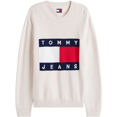 Tommy Jeans Tjm Reg Melange Flag Sweater XL ANCIENT WHITE HTR XL Tommy Jeans Tjm Reg Melange Flag Sweater XL ANCIENT WHITE HTR XL