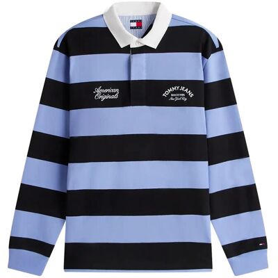 Tommy Jeans Tjm Rlx Stripe Graphic Rugby Ext XL NORDIC IRIS STRIPE XL Tommy Jeans Tjm Rlx Stripe Graphic Rugby Ext XL NORDIC IRIS STRIPE XL