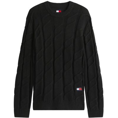 Tommy Jeans Tjm Reg Chunky Cable Knt Swt Ext XL BLACK XL Tommy Jeans Tjm Reg Chunky Cable Knt Swt Ext XL BLACK XL