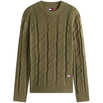 Tommy Jeans Tjm Reg Chunky Cable Knt Swt Ext XL DARK GREENERY XL Tommy Jeans Tjm Reg Chunky Cable Knt Swt Ext XL DARK GREENERY XL