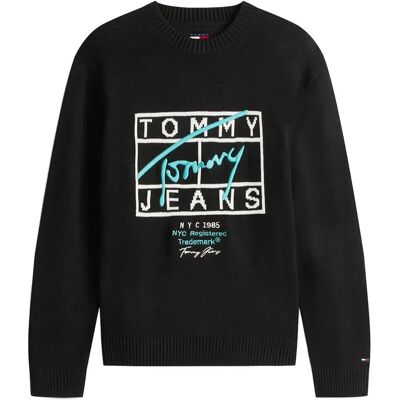 Tommy Jeans Tjm Reg Signature Sweater Ext XL BLACK XL Tommy Jeans Tjm Reg Signature Sweater Ext XL BLACK XL