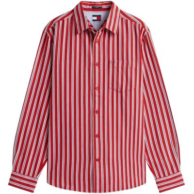 Tommy Jeans Tjm Rlx Stripe Twill Shirt M TERRACOTTA RED STRIPES M Tommy Jeans Tjm Rlx Stripe Twill Shirt M TERRACOTTA RED STRIPES M