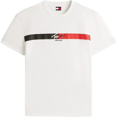 Tommy Jeans Tjm Reg Signature Stripe T Ext XS ECRU XS Tommy Jeans Tjm Reg Signature Stripe T Ext XS ECRU XS