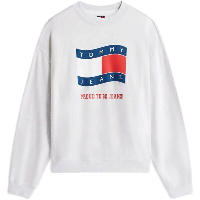 Tommy Jeans Tjm 90S Wavy Flag Crew Ext XL ICE GREY HEATHER XL Tommy Jeans Tjm 90S Wavy Flag Crew Ext XL ICE GREY HEATHER XL