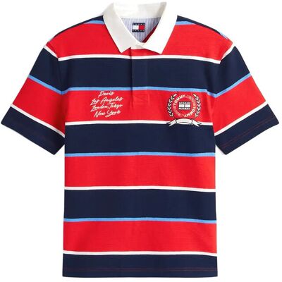 Tommy Jeans Tjm Rlx Ss Stripe Ss Rugby Ext XL RAPID RED STRIPE XL Tommy Jeans Tjm Rlx Ss Stripe Ss Rugby Ext XL RAPID RED STRIPE XL