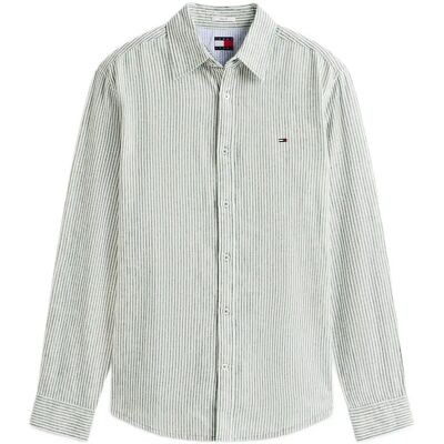 Tommy Jeans Tjm Reg Linen Mx Strp Shirt Ext XL SHADOW PINE STRIPES XL Tommy Jeans Tjm Reg Linen Mx Strp Shirt Ext XL SHADOW PINE STRIPES XL