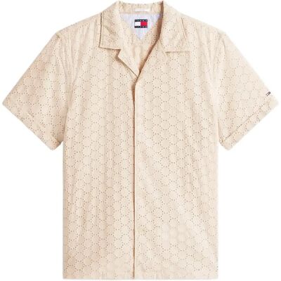 Tommy Jeans Tjm Reg Embrodrd Ss Shirt XL WHITE CLAY XL Tommy Jeans Tjm Reg Embrodrd Ss Shirt XL WHITE CLAY XL