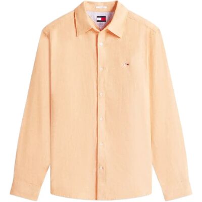 Tommy Jeans Tjm Reg Linen Blend Shirt Ext XL LUSH ORANGE XL Tommy Jeans Tjm Reg Linen Blend Shirt Ext XL LUSH ORANGE XL