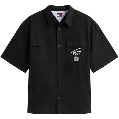 Tommy Jeans Tjm Boxy Skater Shirt XL BLACK XL Tommy Jeans Tjm Boxy Skater Shirt XL BLACK XL