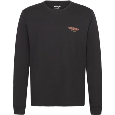 Wrangler Ls Americana Tee S BLACK S Wrangler Ls Americana Tee S BLACK S