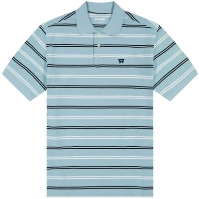 Wrangler Stripe Polo Shirt M x 00 FORGET ME NOT M x 00 Wrangler Stripe Polo Shirt M x 00 FORGET ME NOT M x 00