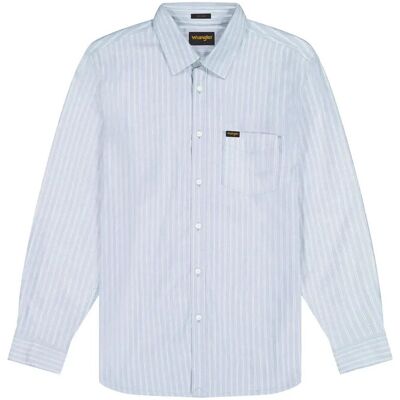 Wrangler 1 Pkt Shirt M x 00 BLUE STRIPE M x 00 Wrangler 1 Pkt Shirt M x 00 BLUE STRIPE M x 00