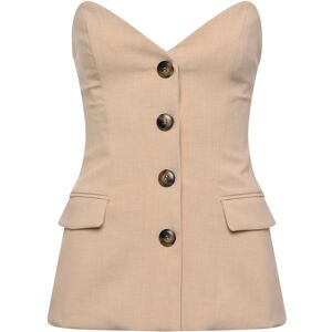 Bardot Kylian Button Front Top 34 TAN 34 Bardot Kylian Button Front Top 34 TAN 34