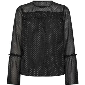 Bubbleroom Flounce Sleeve Blouse 32-34 BLACK/CREAM 32-34 Bubbleroom Flounce Sleeve Blouse 32-34 BLACK/CREAM 32-34