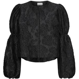 Malina Zoey Double Pouf Sleeve Blouse XL BLACK JACQUARD XL Malina Zoey Double Pouf Sleeve Blouse XL BLACK JACQUARD XL