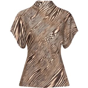 Malina Otilia Draped Half Polo Top M MOIRE M Malina Otilia Draped Half Polo Top M MOIRE M