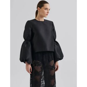 Malina Cia Double Pouf Sleeve Blouse 38 BLACK 38 Malina Cia Double Pouf Sleeve Blouse 38 BLACK 38