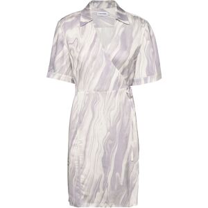 Calvin Shine Viscose Wrap Dress 42 BRUSHSTROKE FADE / LILAC DUSK 42 Calvin Shine Viscose Wrap Dress 42 BRUSHSTROKE FADE / LILAC DUSK 42