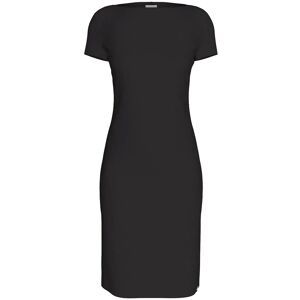 Calvin Stretch Crepe Boat Neck Ss Dress 34 BLACK 34 Calvin Stretch Crepe Boat Neck Ss Dress 34 BLACK 34