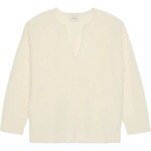 Calvin Boiled Wool Ls V Neck Top L WHITE GREIGE L Calvin Boiled Wool Ls V Neck Top L WHITE GREIGE L