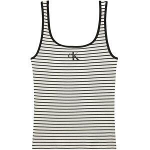 Calvin Striped Monologo Scoop Nk Rib Ta XS BLACK STRIPE XS Calvin Striped Monologo Scoop Nk Rib Ta XS BLACK STRIPE XS