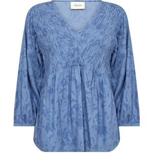 Cream Crtiah Smock Blouse 36 RIVERA BLUE IKAT PAISLEY 36 Cream Crtiah Smock Blouse 36 RIVERA BLUE IKAT PAISLEY 36