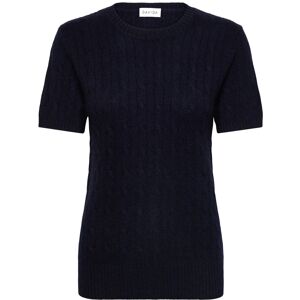 Davida Cashmere T-Shirt Cable L NAVY L Davida Cashmere T-Shirt Cable L NAVY L