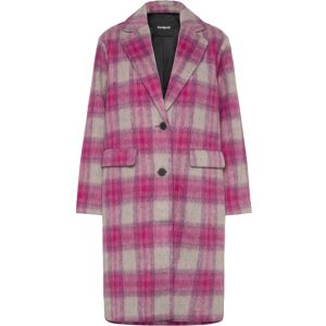 Desigual Coat Pinkcheck M 3033 ROSA FLUOR M Desigual Coat Pinkcheck M 3033 ROSA FLUOR M
