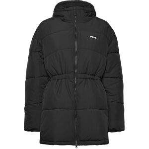 FILA Alba Relaxed Mid Hooded Puffer Jacket XS BLACK XS FILA Alba Relaxed Mid Hooded Puffer Jacket XS BLACK XS