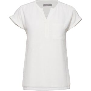 Fransa Ecru V-ringad kortärmad blus - Blouse/Shirt Fransa Ecru V-ringad kortärmad blus - Blouse/Shirt
