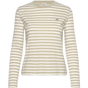 Gant Reg Striped Shield Ls T-Shirt XS COUNTRY BEIGE XS Gant Reg Striped Shield Ls T-Shirt XS COUNTRY BEIGE XS