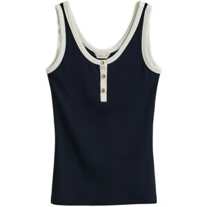 Gant Contrast Color Ribbed Tank Top XS EVENING BLUE XS Gant Contrast Color Ribbed Tank Top XS EVENING BLUE XS