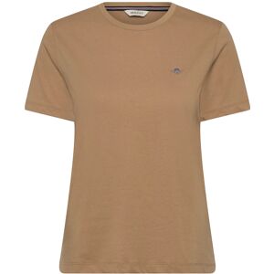 Gant Reg Shield Logo Ss T-Shirt XS CARAMEL BEIGE XS Gant Reg Shield Logo Ss T-Shirt XS CARAMEL BEIGE XS