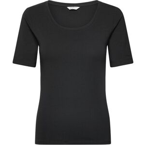 Gant Slim Cot/Ela Ss Scoop Neck Top S BLACK S Gant Slim Cot/Ela Ss Scoop Neck Top S BLACK S