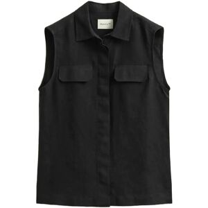Gant Linen Sleeveless Shirt 38 BLACK 38 Gant Linen Sleeveless Shirt 38 BLACK 38