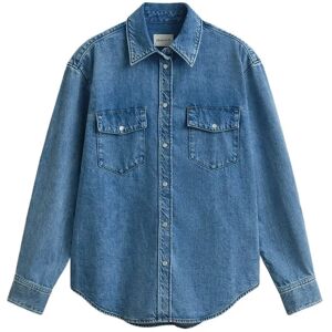 Gant Rel Denim Pocket Ls Shirt 46 MID BLUE WORN IN 46 Gant Rel Denim Pocket Ls Shirt 46 MID BLUE WORN IN 46