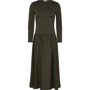 Gant Midi Jersey Woven Combo Ls Dress XS DARK MOSS GREEN XS Gant Midi Jersey Woven Combo Ls Dress XS DARK MOSS GREEN XS
