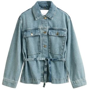 Gant Denim Jacket With Tie Detail XS LIGHT BLUE WORN IN XS Gant Denim Jacket With Tie Detail XS LIGHT BLUE WORN IN XS